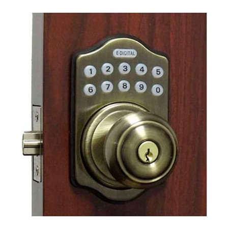 Lockeyusa Lockey Electronic Digital Door Lock E-930R Knob Lock, Antique Bronze E-930-R-ABZ
